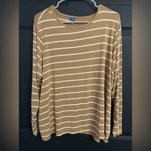Old Navy Brown Striped Long Sleeve Tee